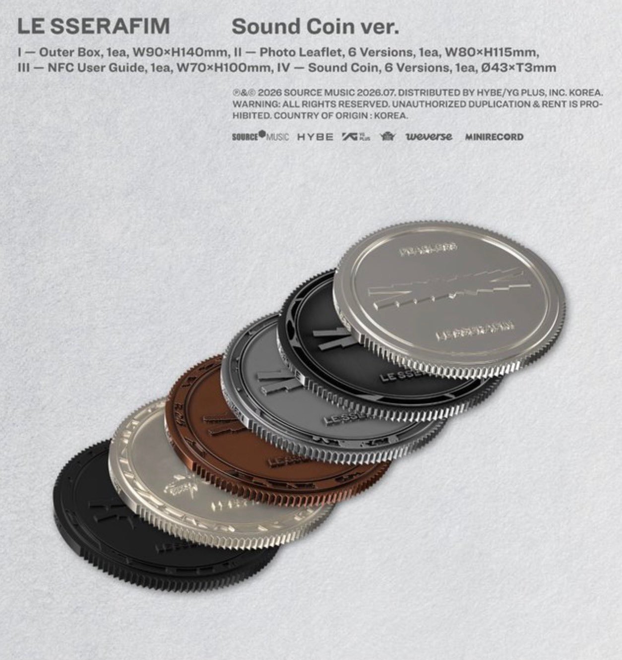 新的特别版专辑LE SSERAFIM 'Sound Coin Album' 