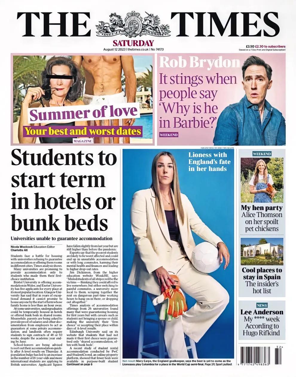 英大学无法保证新生入住宿舍

《泰晤士报》报道，英国许多大学的新生都无法获得校