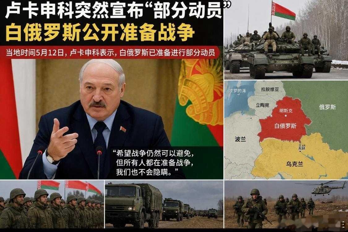俄乌战争 当地时间5月12日，白俄罗斯总统卢卡申科公开表示，白俄罗斯已经准备进行