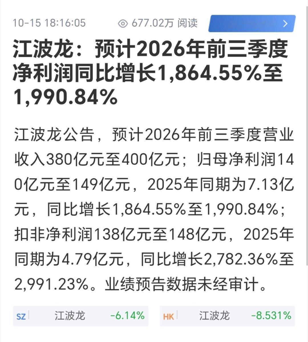 同比暴涨近20倍，拆解江波龙这份业绩预告的财报细节江波龙 江波龙披露2026年前