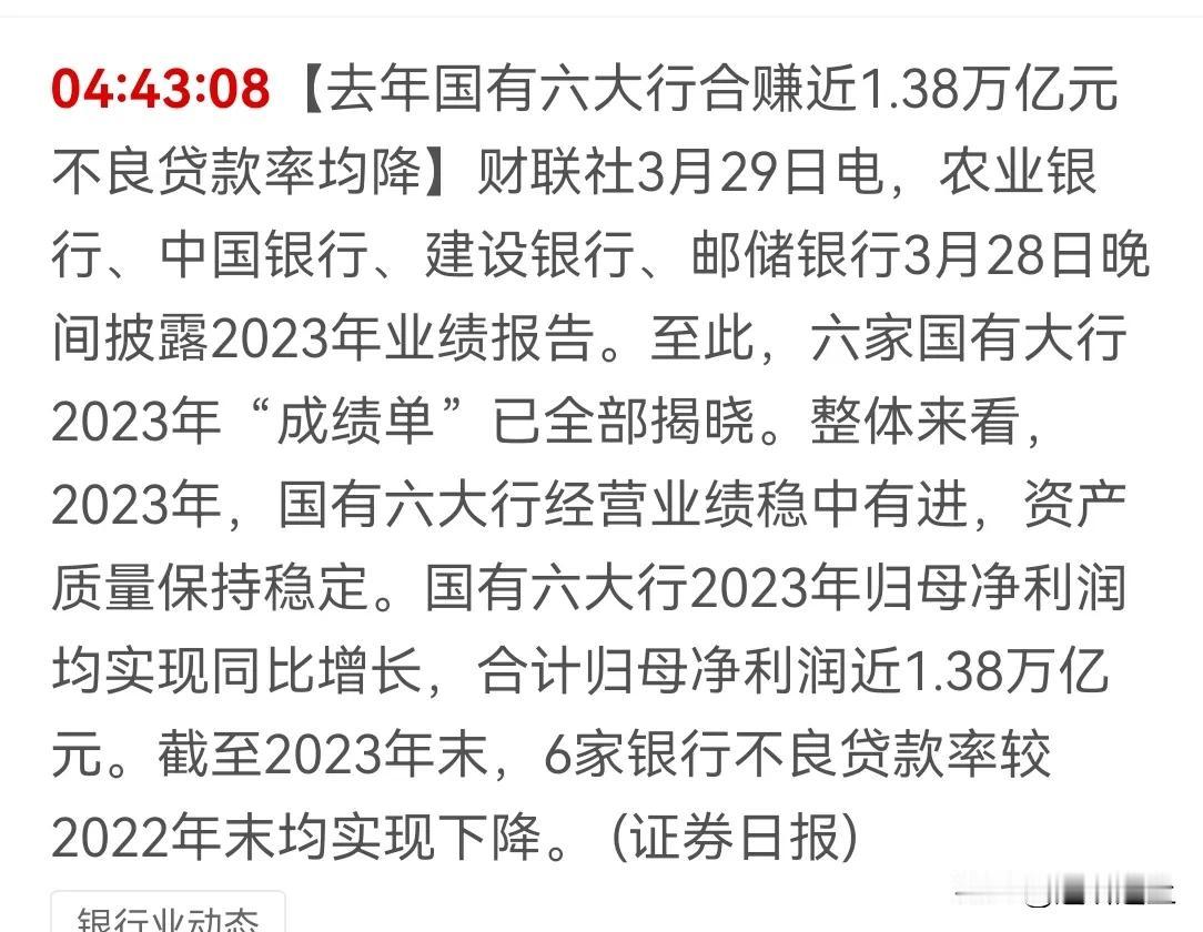 A 股银行业绩还的是六大行，不愧是长期价值核心资产，直接就是印钞机。

房产领域