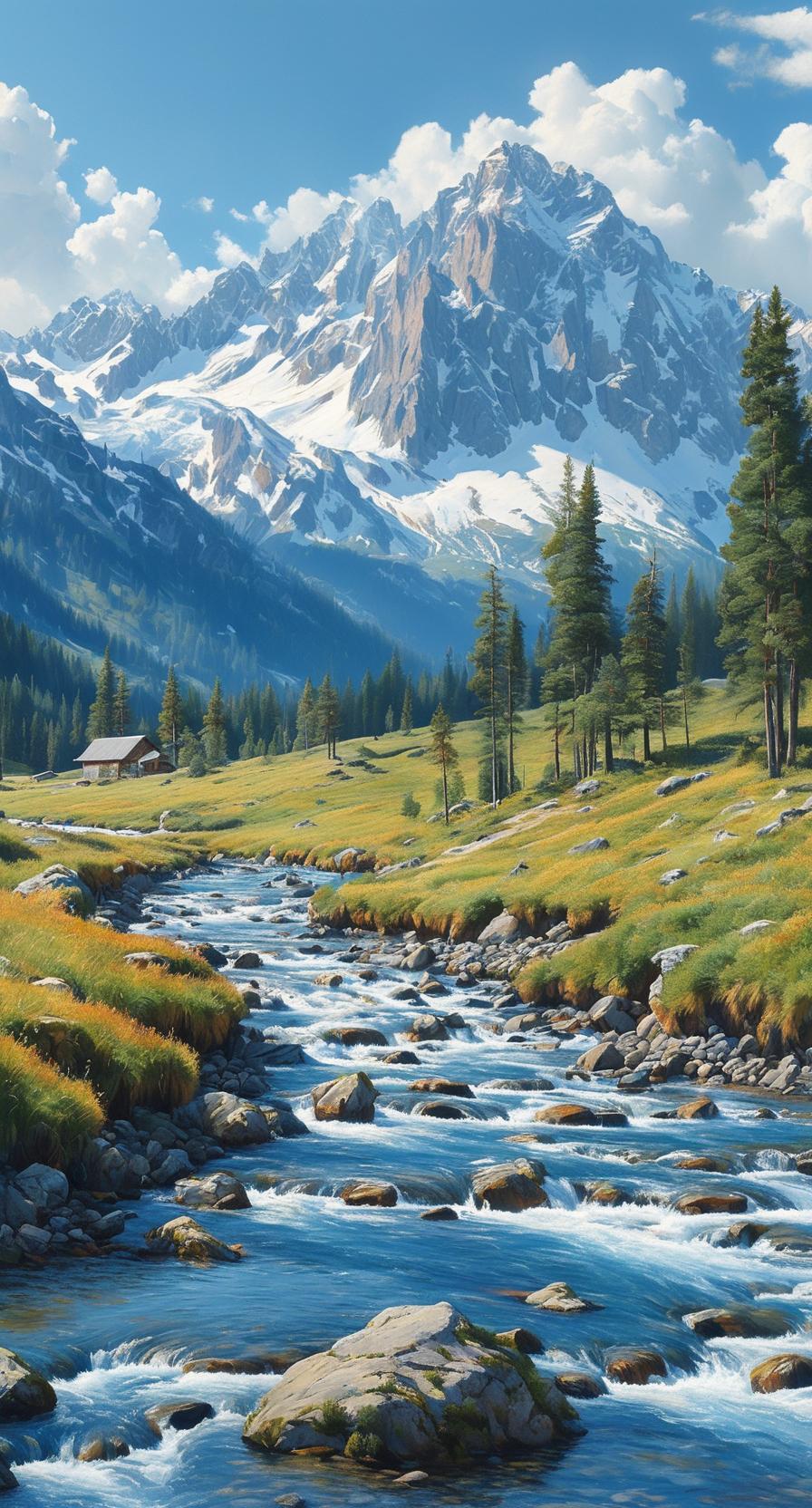 能否展示你的一幅国画山水