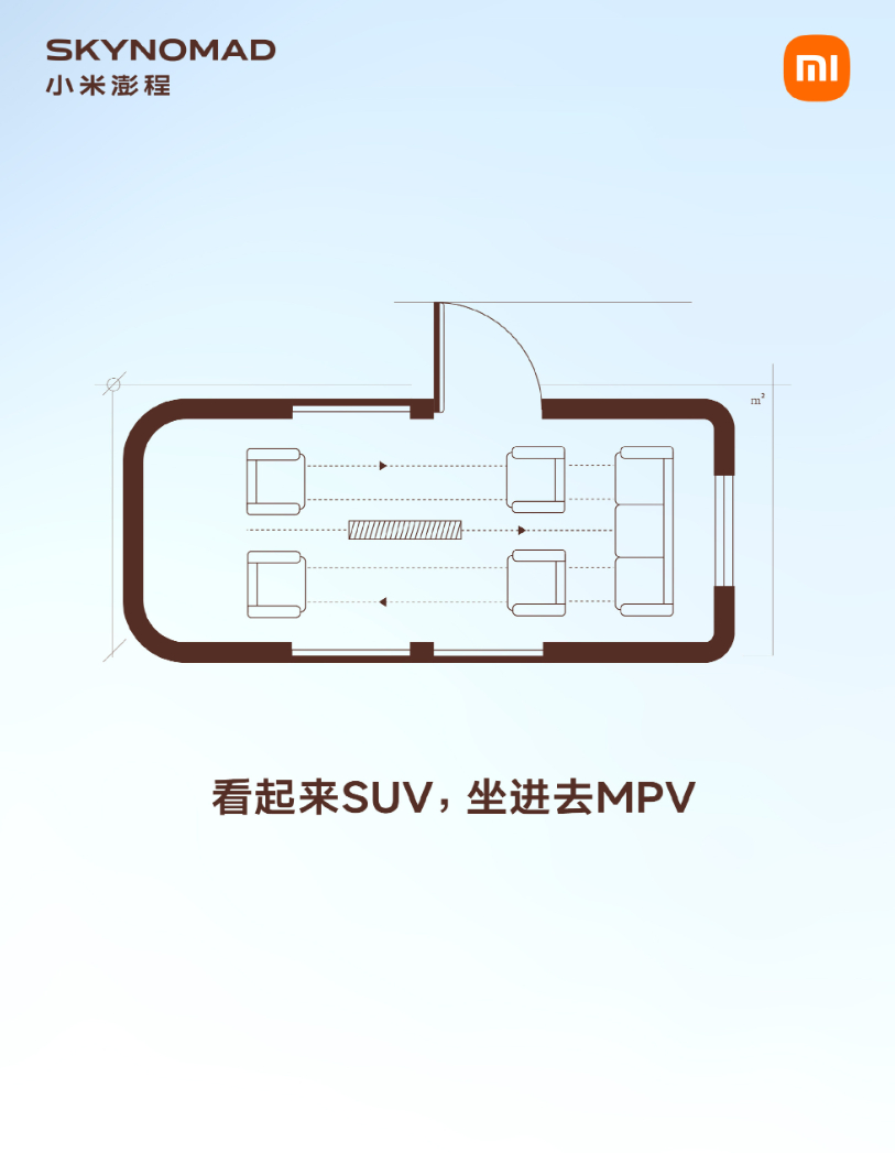 小米把新车“户型图”直接放出来了，还是能空间能变大，户型能改变的那种。纯平地板、