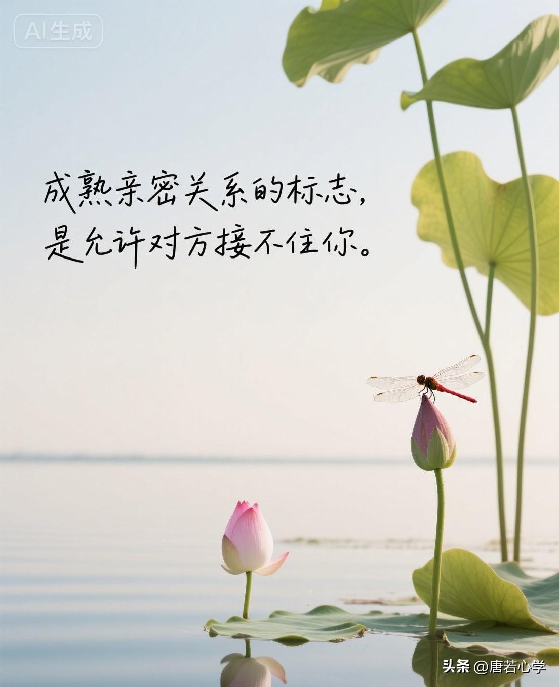 成熟亲密关系的标志，是允许对方接不住你。

心理学家说： 成熟亲密关系的标志，不