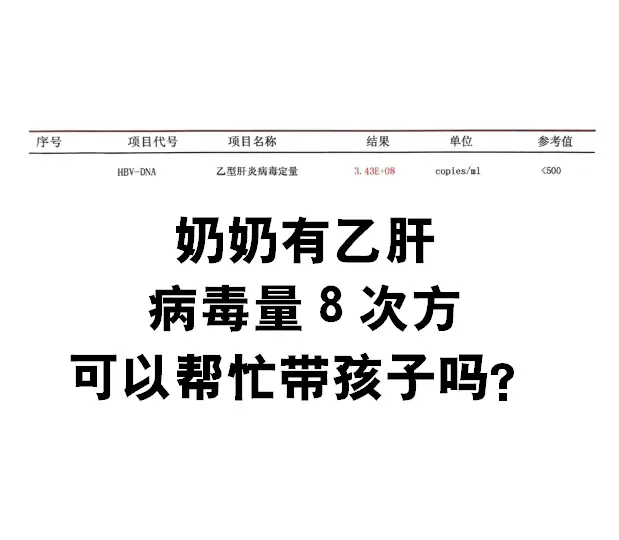 奶奶有乙肝是可以带孩子的，乙肝主要通过血液、母婴、和性传播，一般情况是...