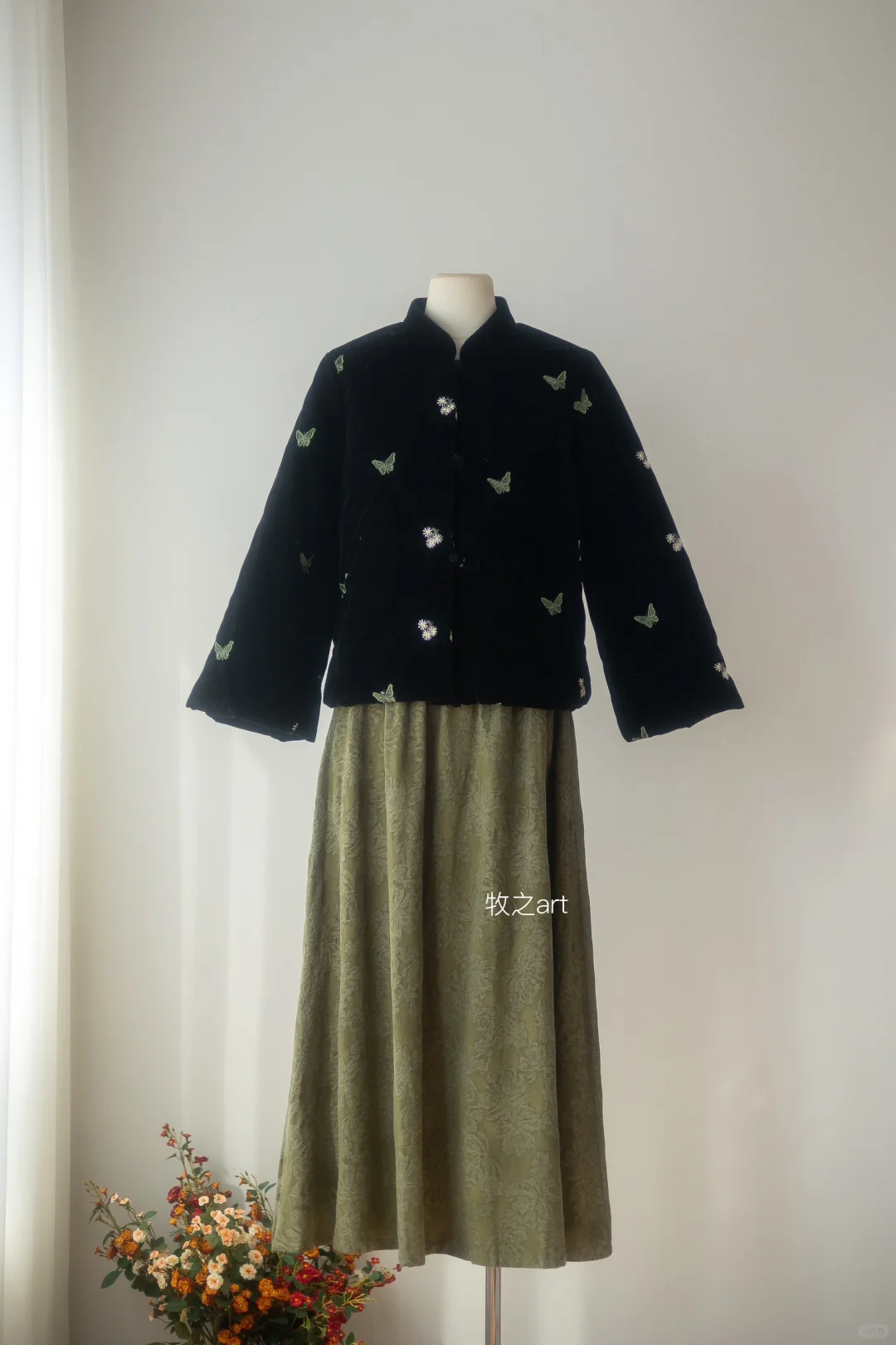 中式对襟棉服｜丝绒蝴蝶翩翩