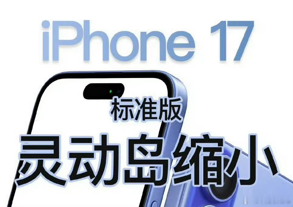 iPhone17标准版或缩小灵动岛灵动岛缩不缩小，我觉得无所谓，视觉效果上真不太