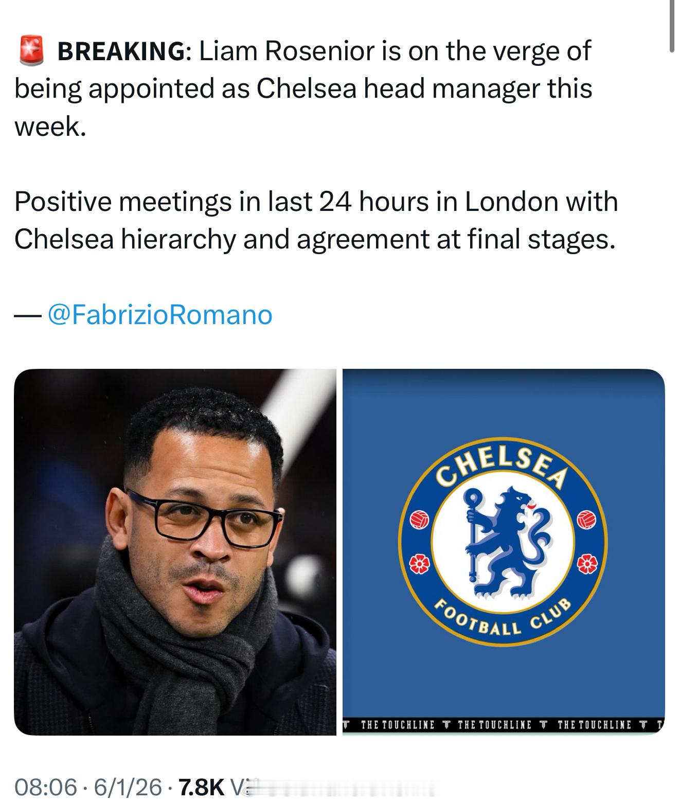 切尔西接近签约新主帅了，这是谁？ 