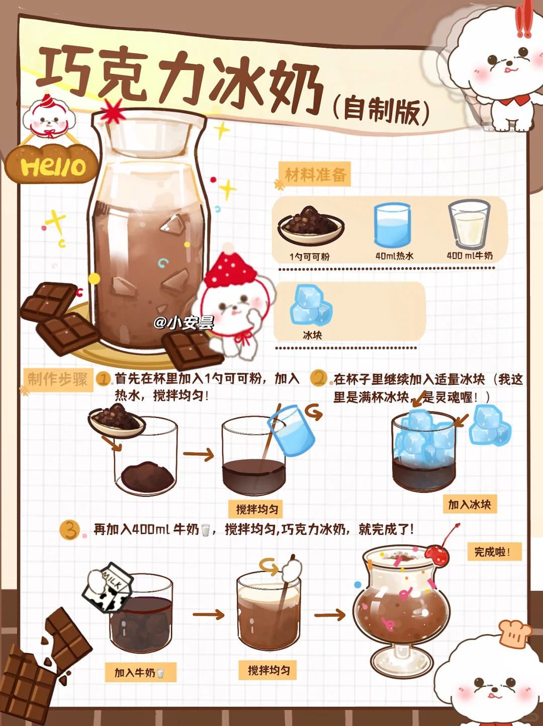 成本不到5️⃣米！巧克力脑袋狂喜🍫！喝喝喝🧊
