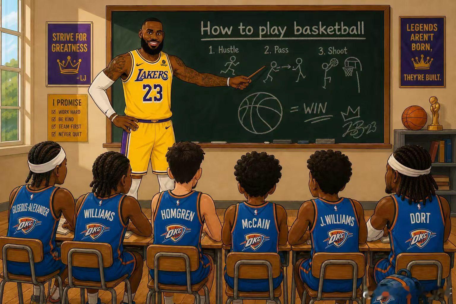 詹姆斯 詹姆斯于2003年进入NBA。当时雷霆队首发五虎的年龄：亚历山大——5岁