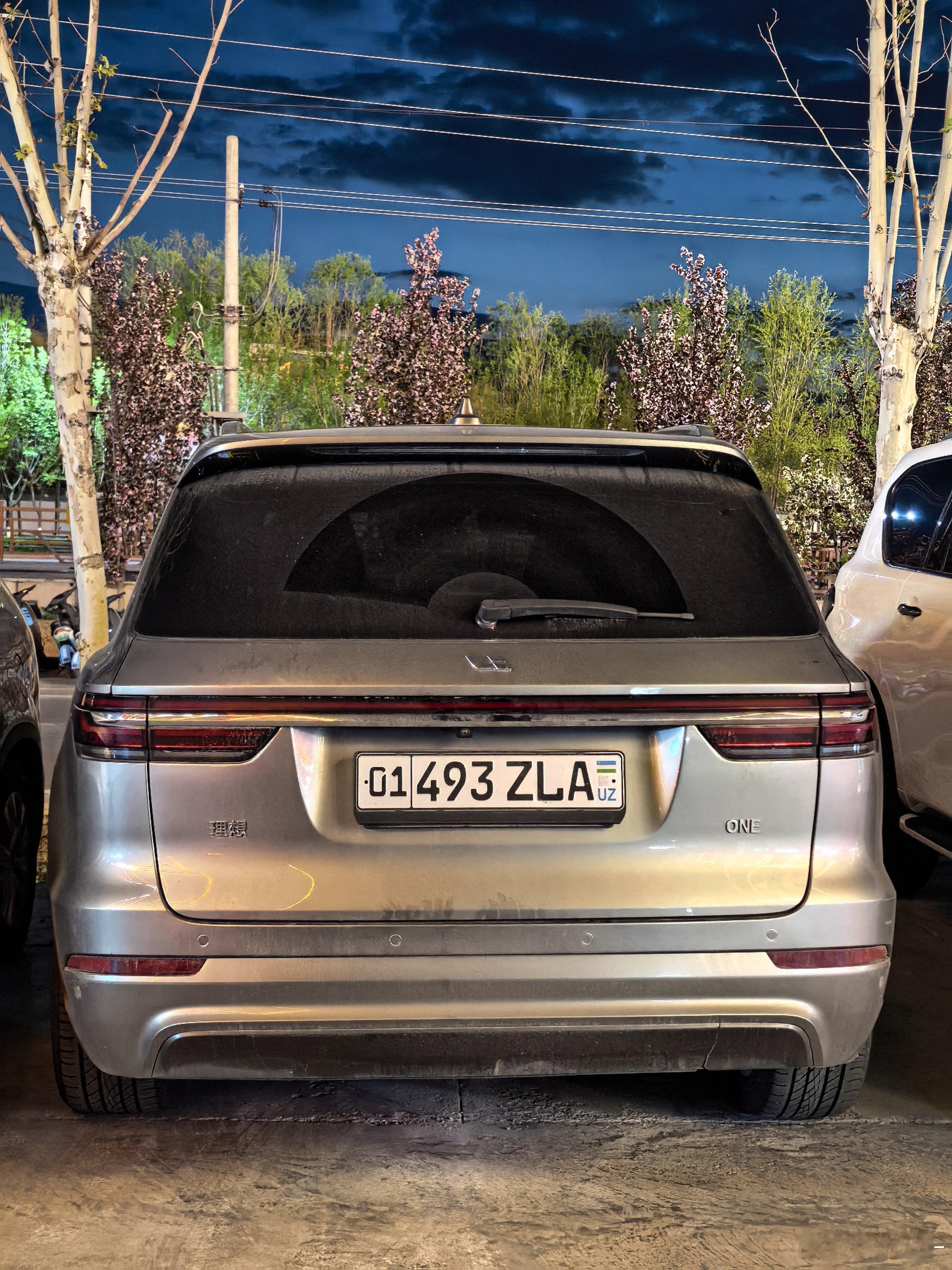 这个牌应该是乌兹别克斯坦塔什干的理想ONE装白底牌照貌似更好看毫无违和感理想汽车