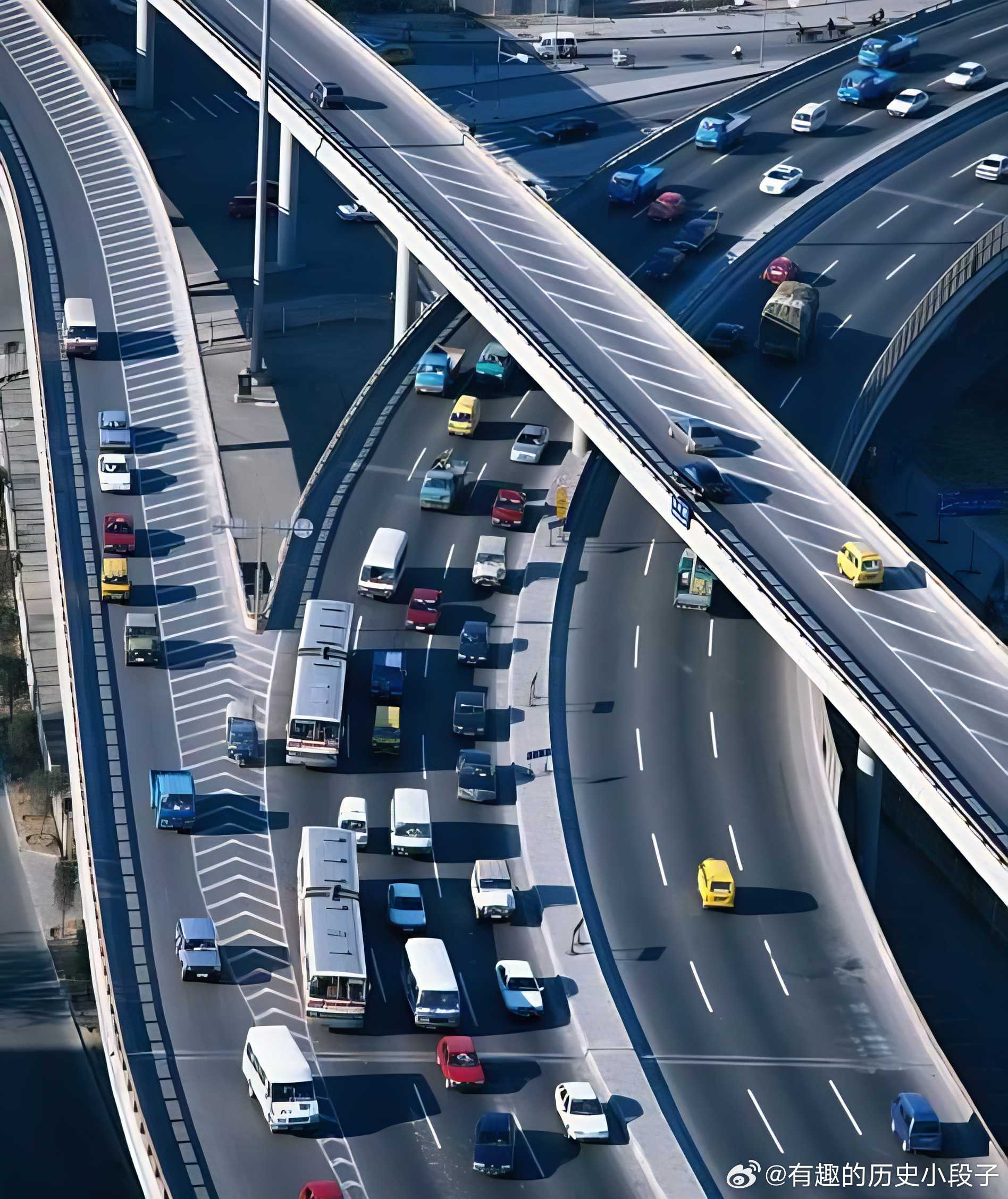 老照片  九十年代北京立交桥 