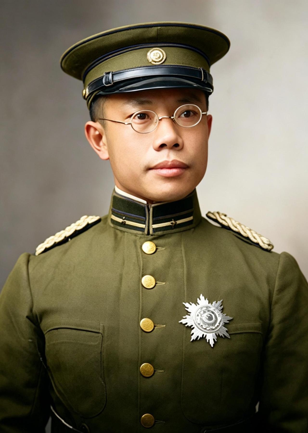这位穿北洋军装、戴圆框眼镜的男人，叫伍连德。华人世界第一个走到诺贝尔奖评委会跟前