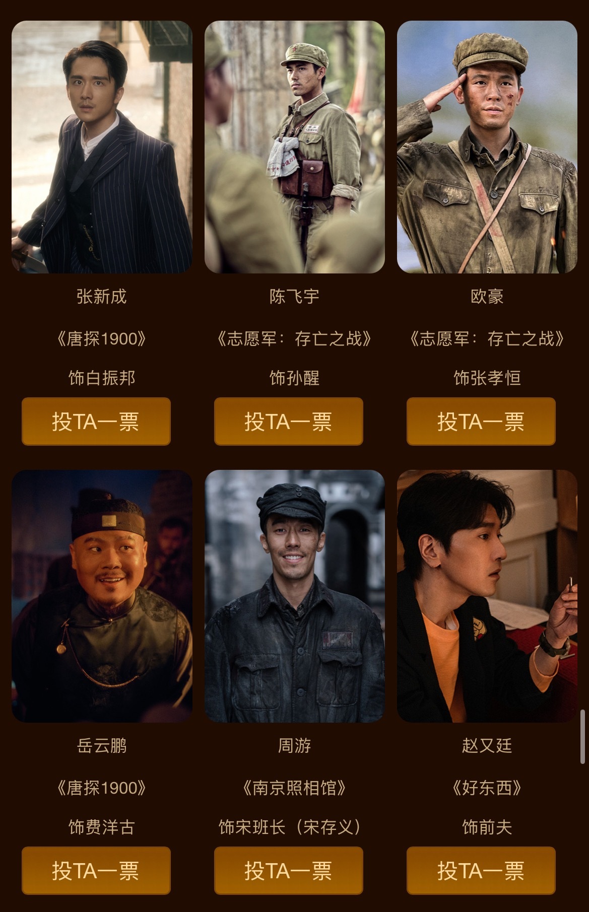 第38届百花奖最佳男配角入围名单于适、王骁、王传君、文俊辉、尹正、史彭元、白客、