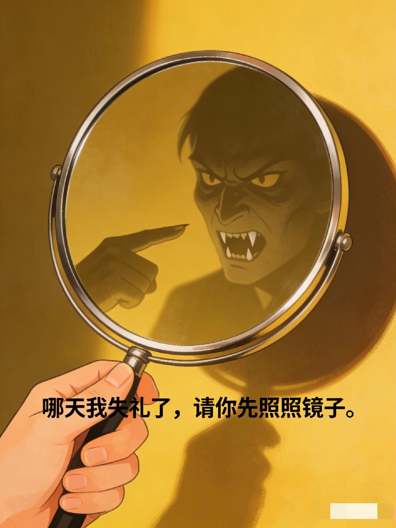 哪天我失礼了，请先照照镜子！
生活中总有一种人，站着说话不腰疼，事情没落到他们头