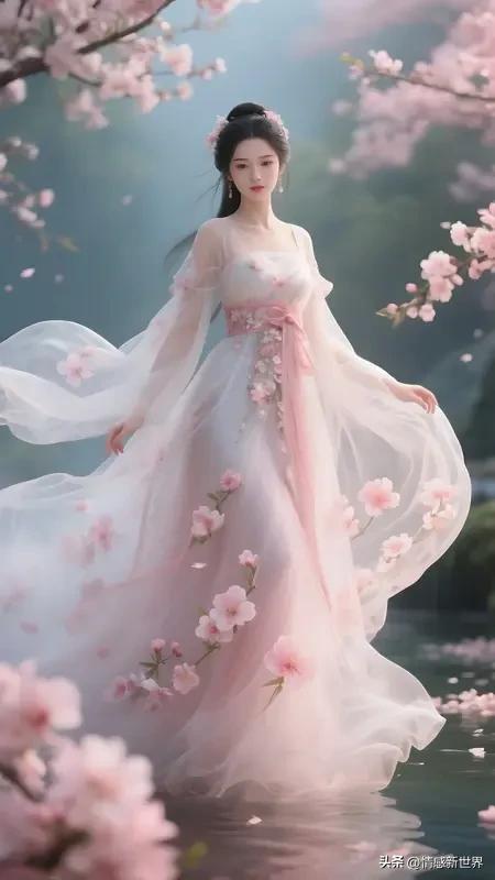 谁能拒绝仙气美女古风壁纸啊！今天看到一组超美的，是AI生成的。画面里，仙女身着飘