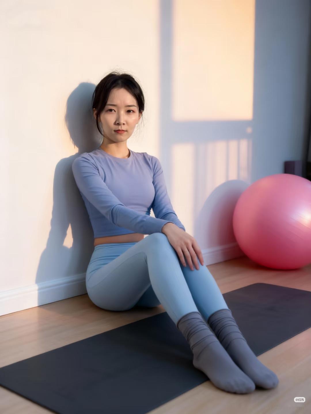 瑜伽静坐，感受内心的平静与力量。阳光女孩 瑜伽练习好处 瑜伽日常动作 练瑜伽照 