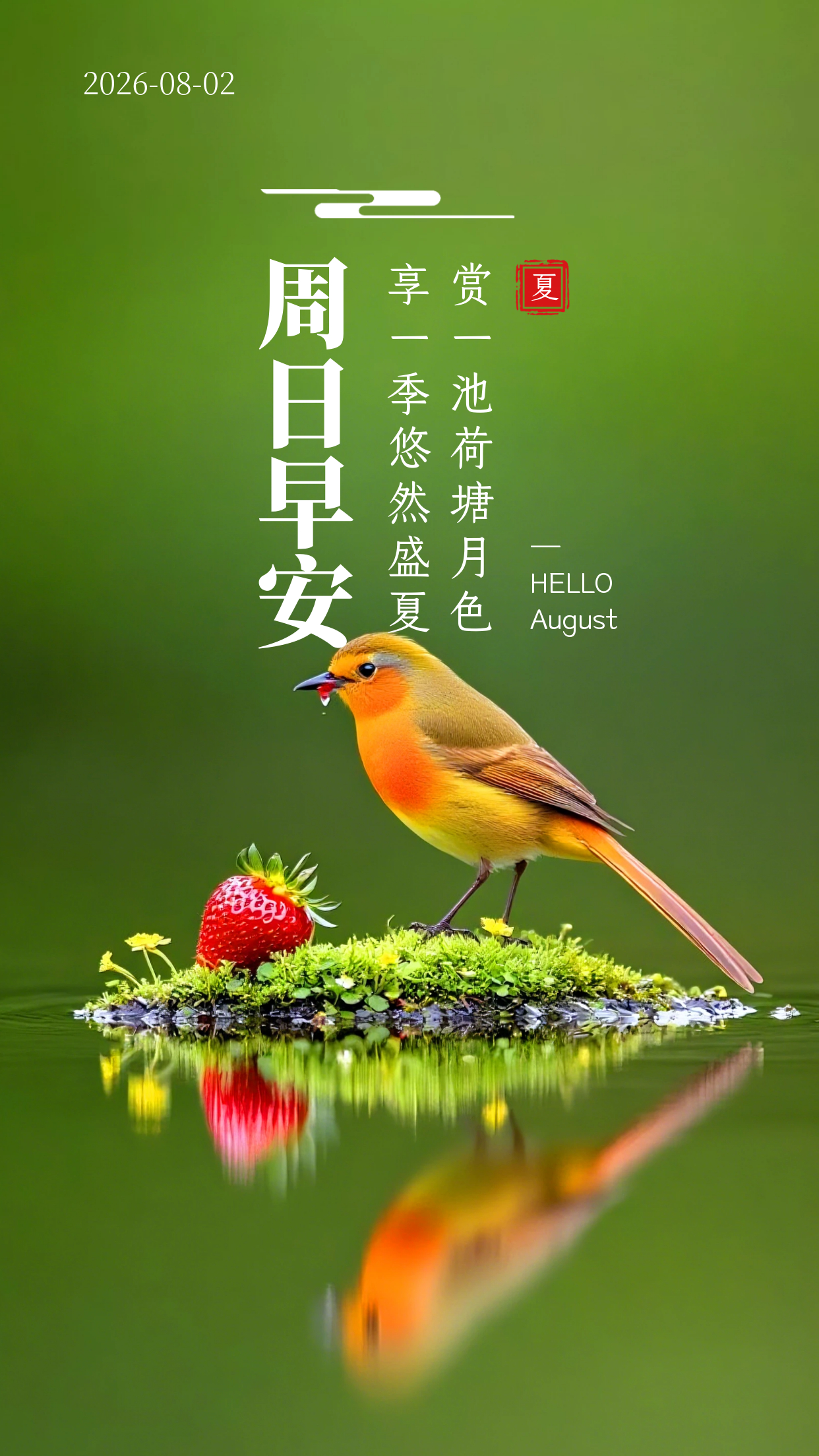 2026.8.2周日早安祝福海报壁纸拿图吱一声噢～ 