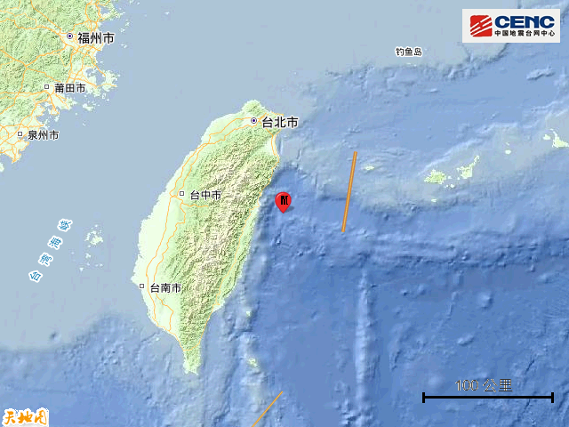 台湾花莲县海域发生4.9级地震