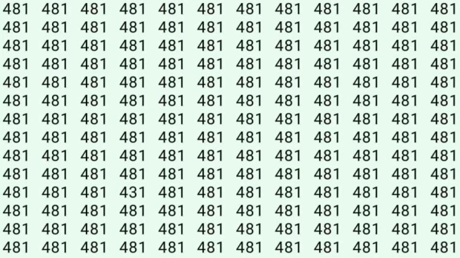 眼力大挑战 在这满是“481”的画面中，有一个“431”悄然藏身其中。现在向你发