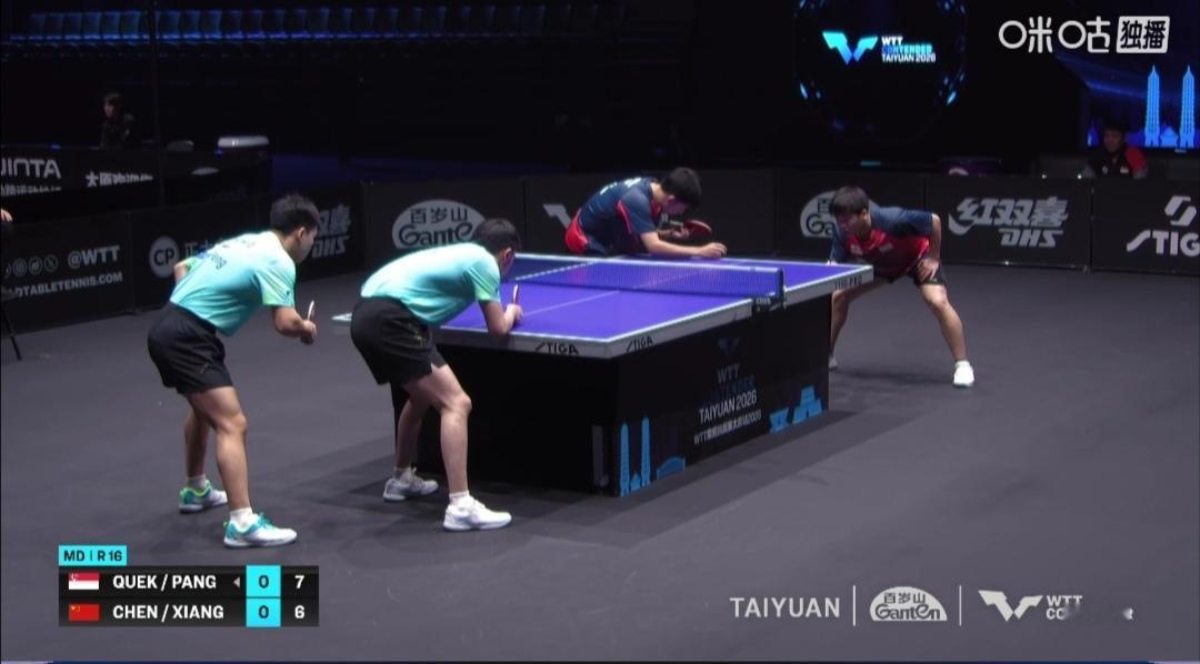 向鹏/陈垣宇鏖战五局，3：2（8-11；11-3；11-9；7-11；13-11