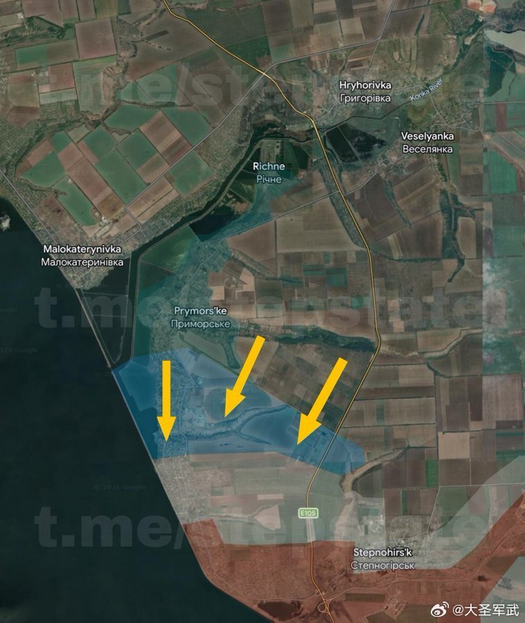 乌军近日收复滨海边疆区的大部分地区，并将俄军从扎波罗热市方向反推了2公里。关注俄