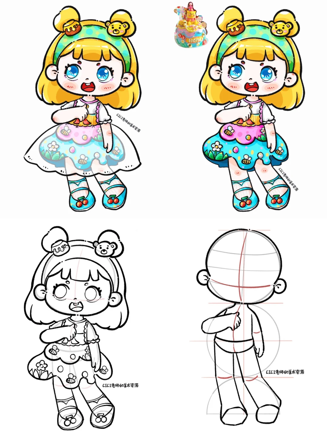 儿童画｜甜品主题人物团练Day2