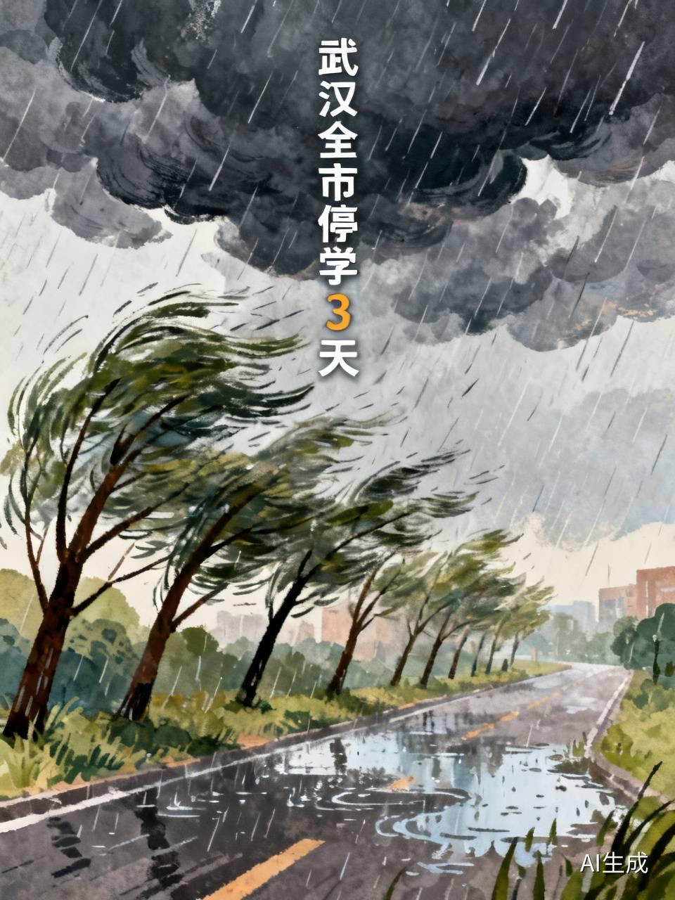 武汉全市停学3天这事儿挺突然，但也能理解。原来是超强台风“巴威”要来了，预计11