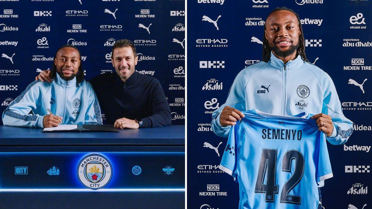 加纳前锋塞梅尼奥正式加盟曼城，双方签约5年，球员将身穿42号战袍。
球员固定转会