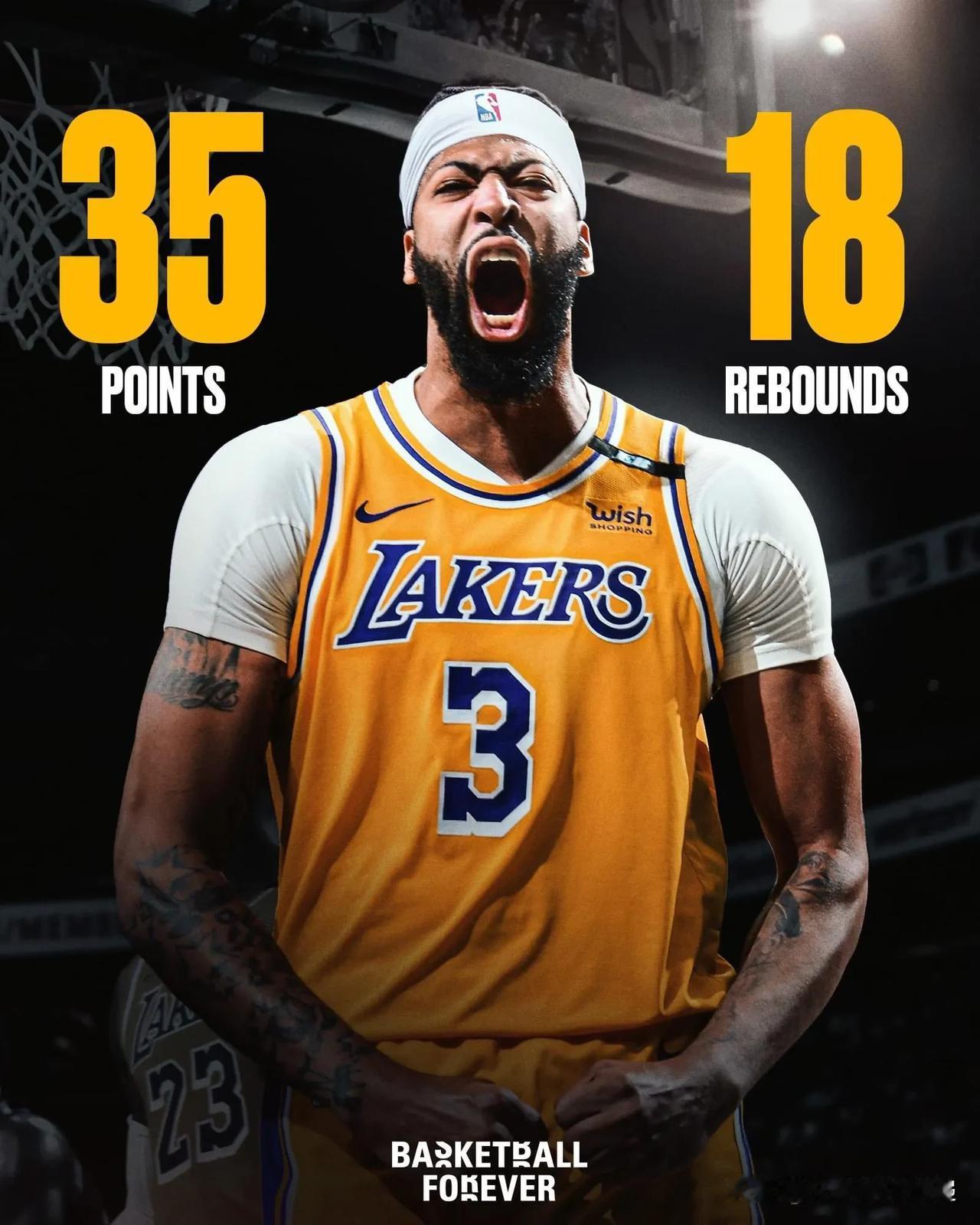 安东尼戴维斯本赛季无疑给了球迷一个答案。

• 35 分
• 18 篮板
• 2