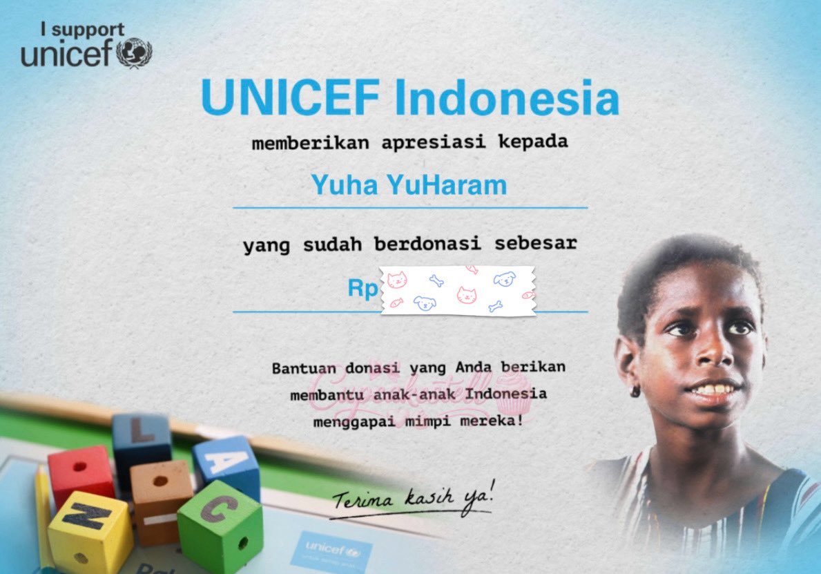 yuha0412生日快乐YUHA的一位印度尼西亚🇮🇩粉丝通过捐款以 Yuha