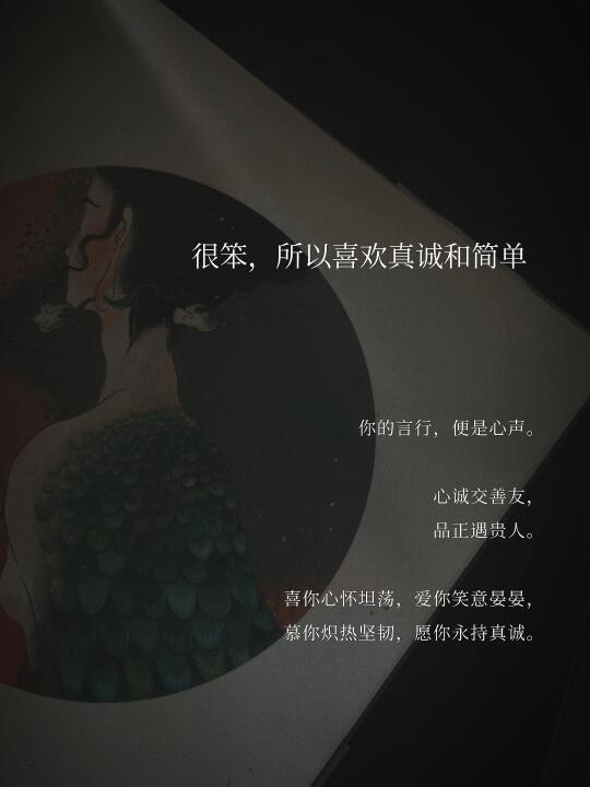 很笨，所以喜欢真诚和简单