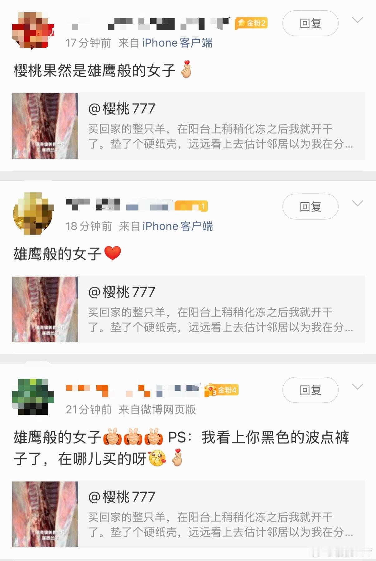 一刷新三条雄鹰🦅评论我老公：你是雄鹰般吗？你是雄狮般的女人啊！ 
