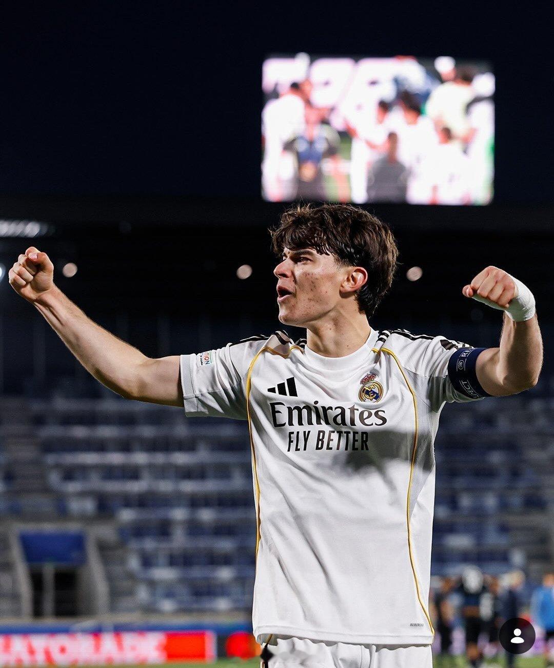 昨天随皇家马德里赢得欧足联青年联赛冠军的18岁小将卡洛斯·迪亚斯，父亲是阿根廷人