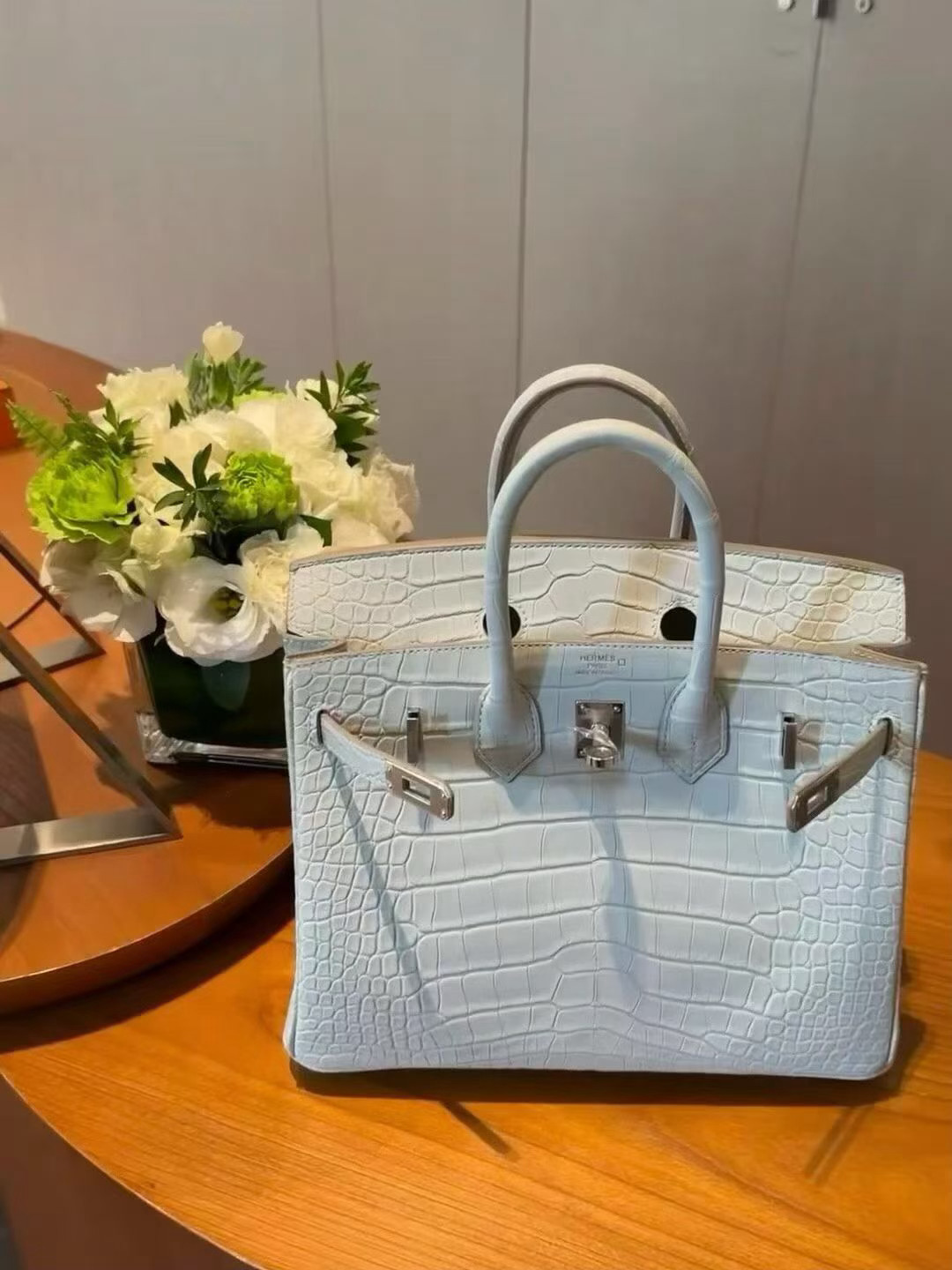 Birkin 25 0W 雾面方块鳄鱼 