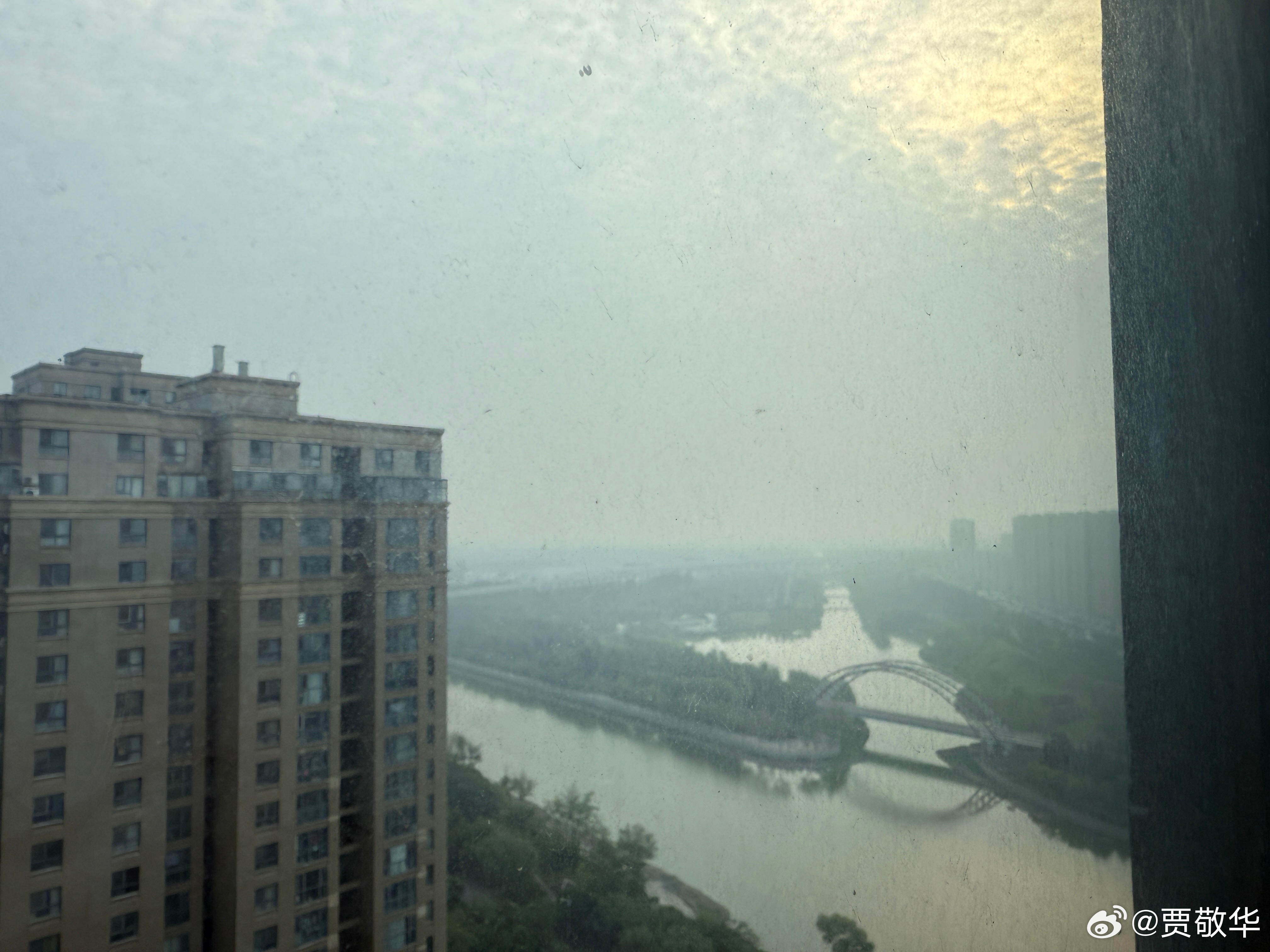 #每天早起打卡# 昨天晚上一场大雨过后，天气雾蒙蒙的，还比较热。起床，搬砖去啦！