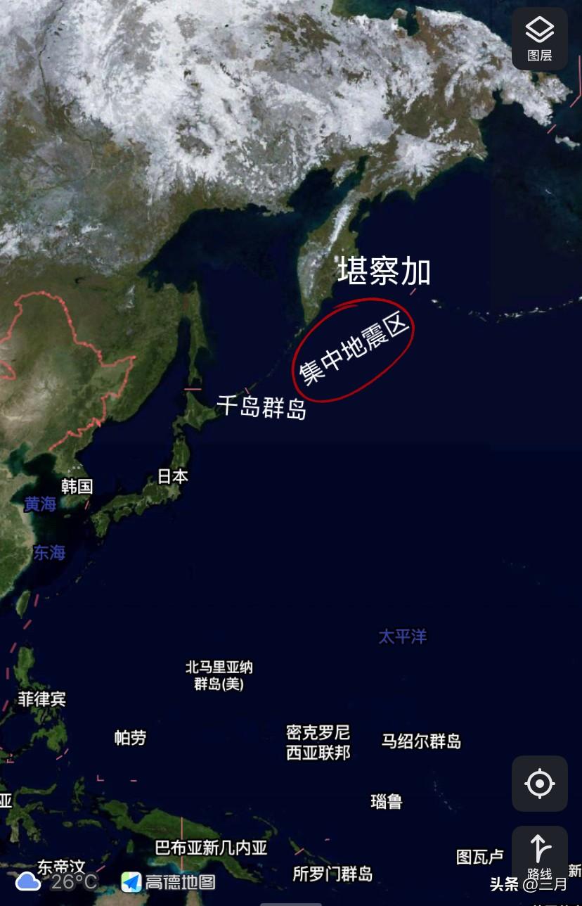 这次的太平洋海域周边国家或大或小均受到地震海啸冲击，这些都是因为堪察加和千岛群岛