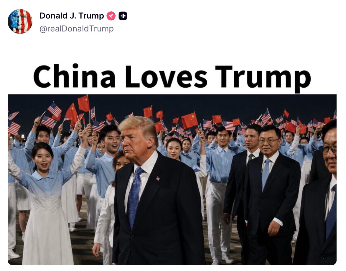 【🆘】特朗普发图：🇨🇳老中爱我！🆘🆘🆘 