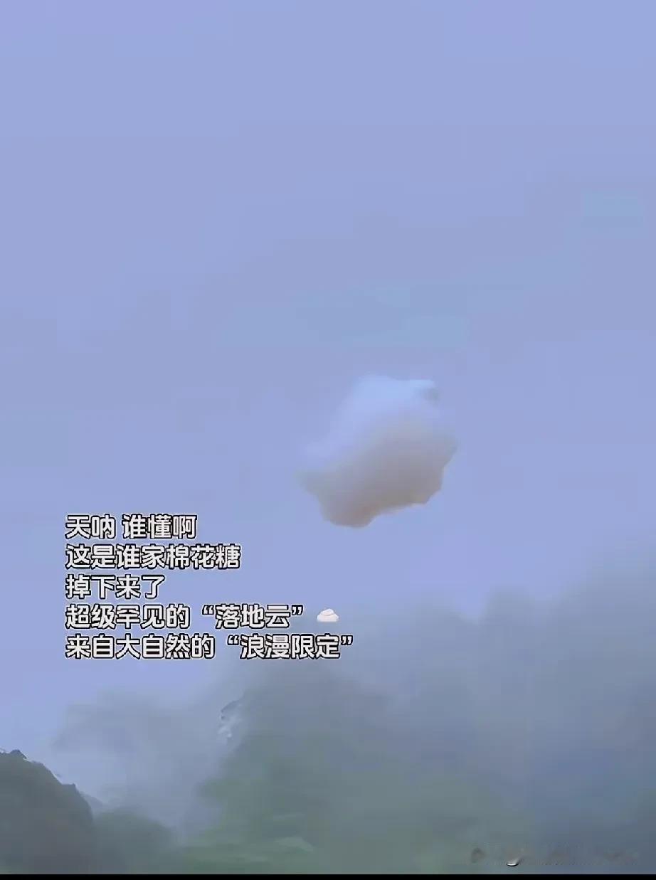 这可真是新鲜事啊！天上一朵云掉了下来，落在地上，触手可及。
一直以为，空中的云朵