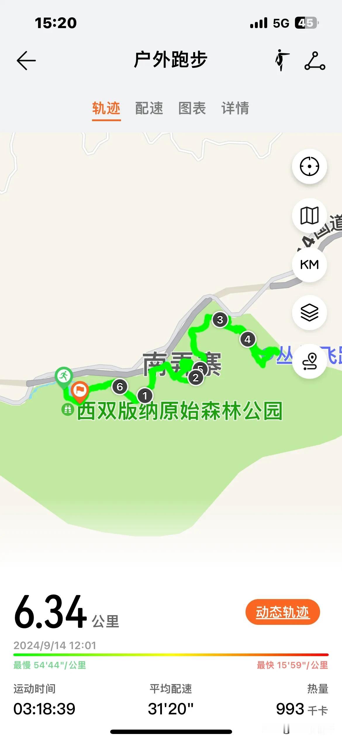 今天去了西双版纳原始森林公园，我们只买了门票，没有买观光车票。
来回走了6公里多