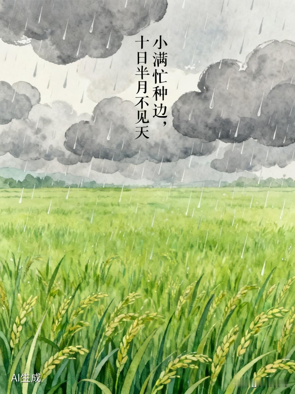 分享一下你家乡的一句顺口溜小满忙种边，十日半月不见天。这句顺口溜说的是这时候雨下