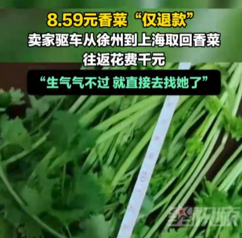 “钱不多，但这口气咽不下去。”江苏徐州商家朱先生，因为一单8.59元的香菜，专门