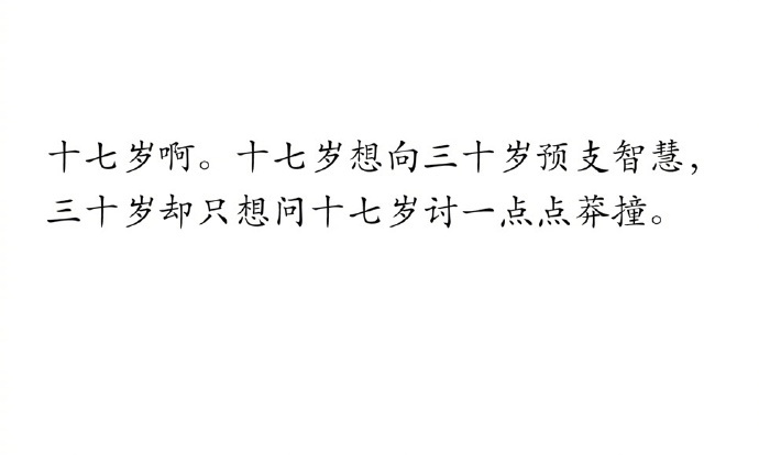 向十七岁借一点勇敢和希冀。 