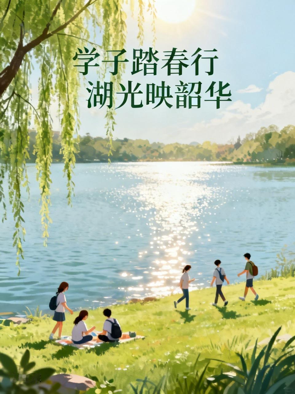 学子踏春行 湖光映韶华——汝南一高宿鸭湖春游
阳春三月，风暖日朗，春光漫染汝南大