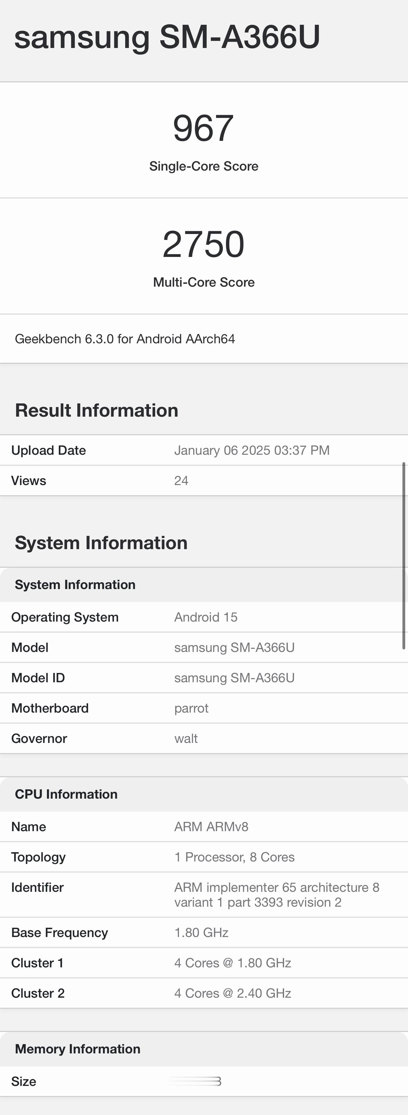 美版三星 Galaxy A36 5G（型号为SM-A366U）现身 GeekBe