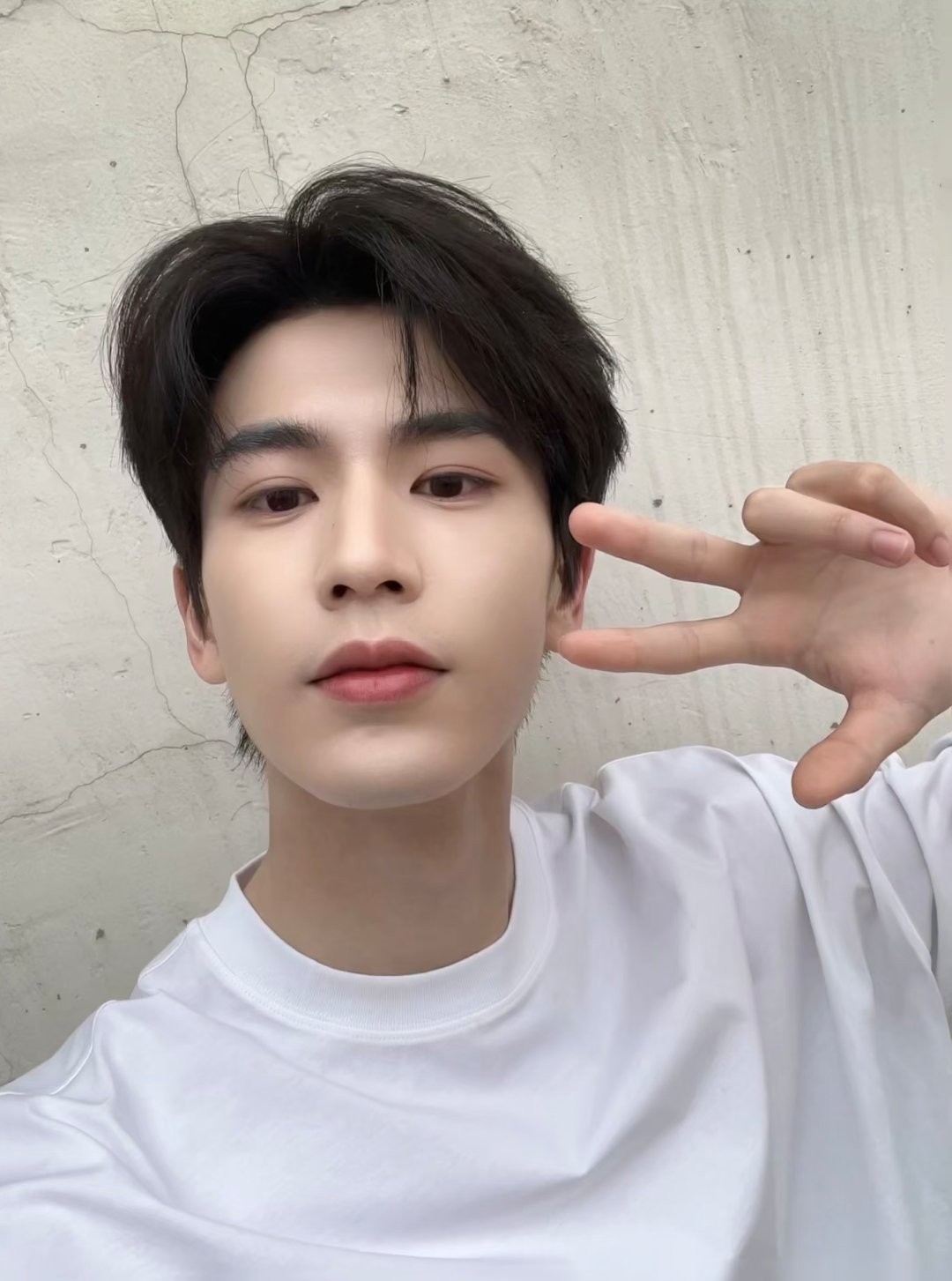 张凌赫简单白T的自拍～ 