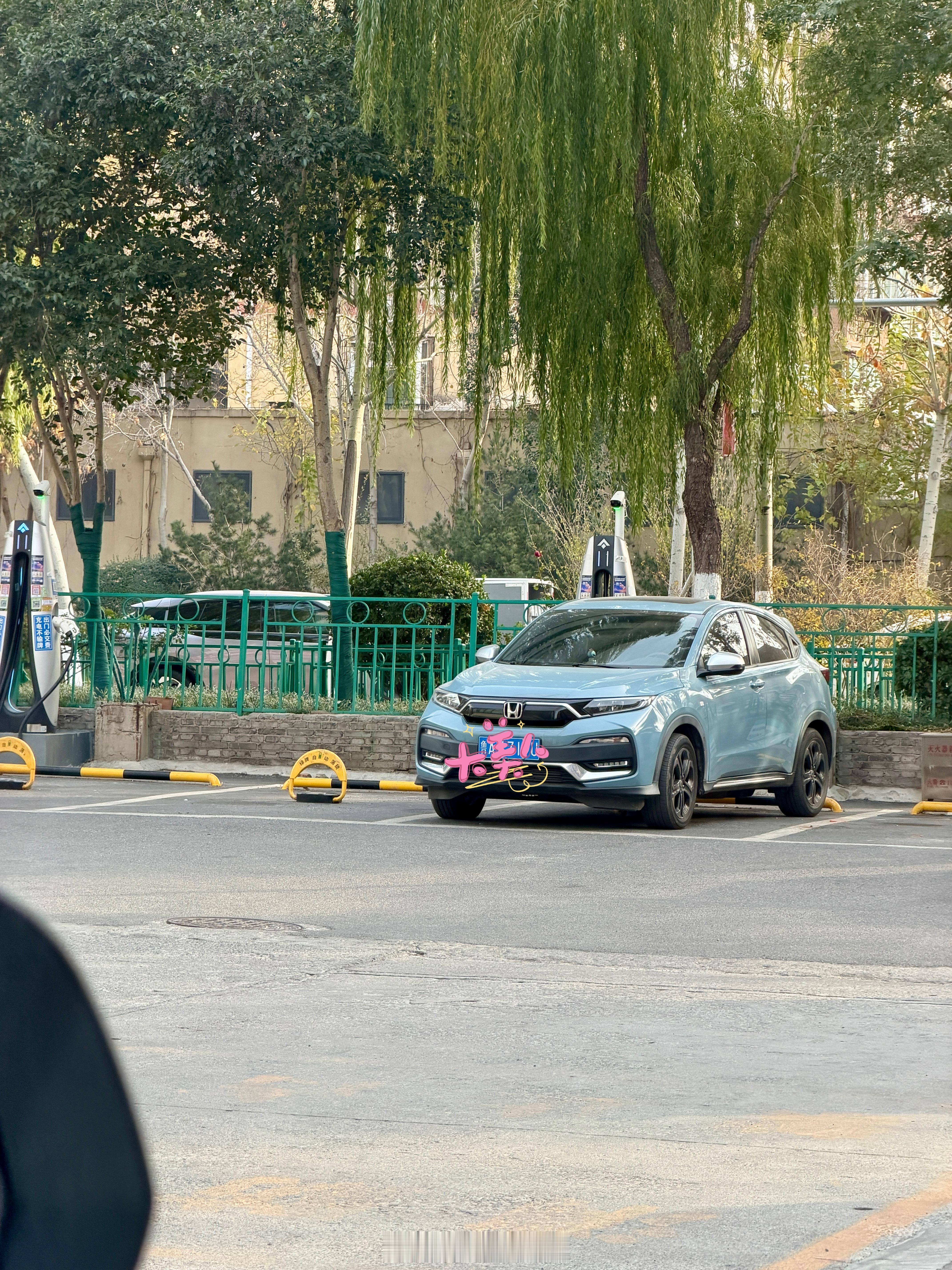 硬把充电车位的地锁撞倒，面对保安的提醒口吐芬芳，在整个停车场里有大量空闲普通车位