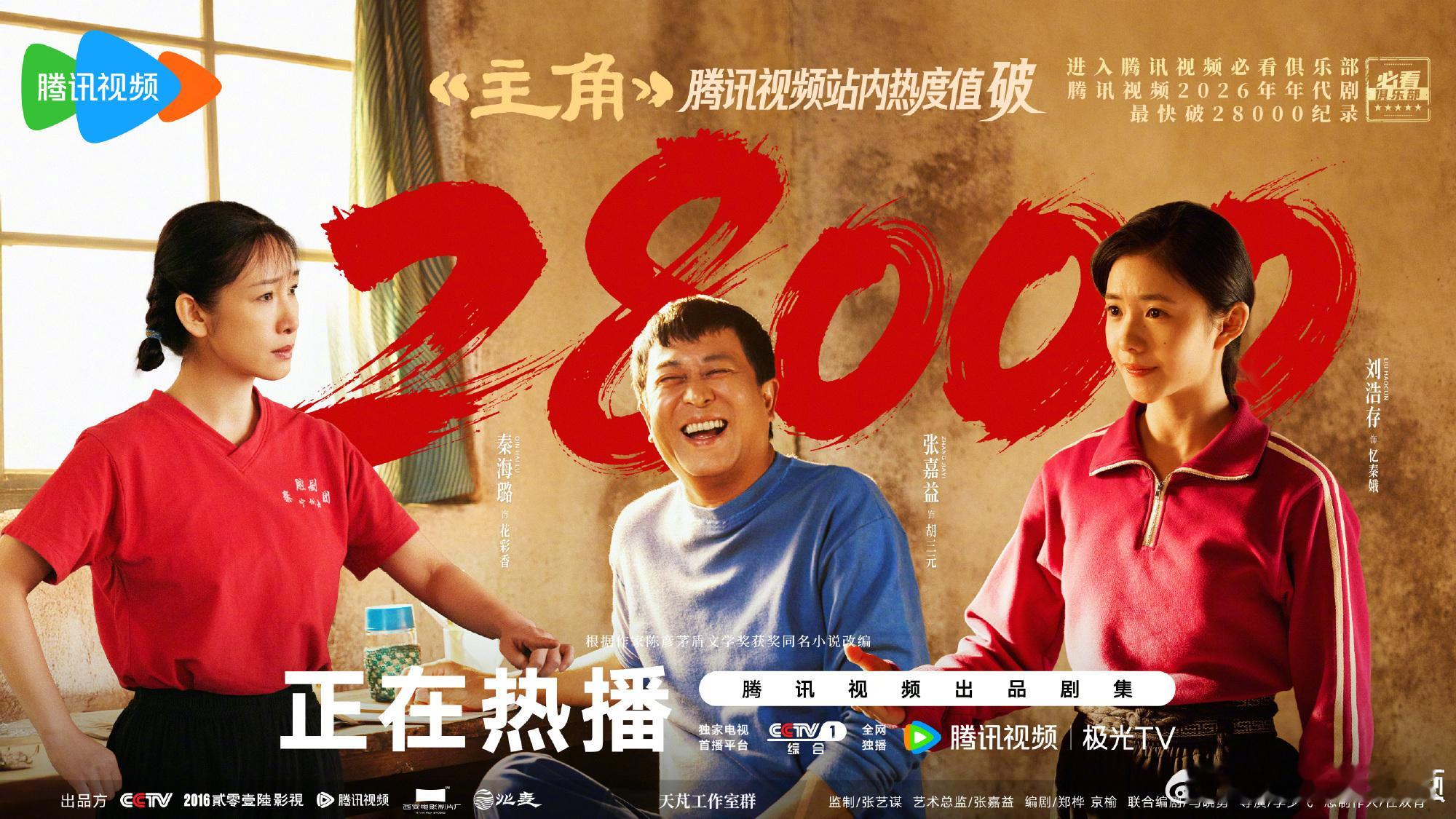 不容易啊鹅，今年过去五个月了终于有第二部独播剧热度破28000《主角》张嘉益刘浩