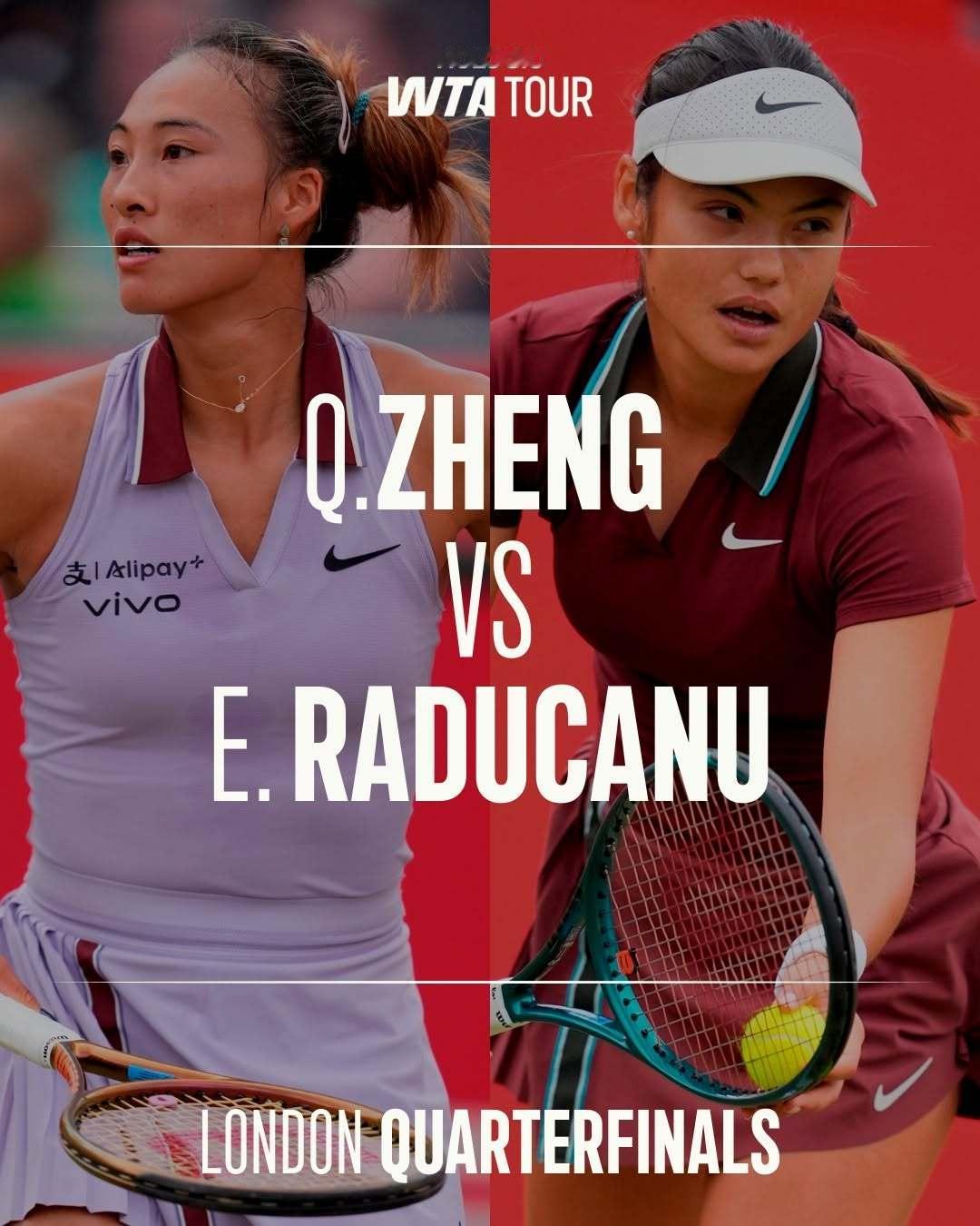 奥运金牌得主对阵大满贯冠军💥【比赛预告】WTA500伦敦站，郑钦文将和拉杜卡努