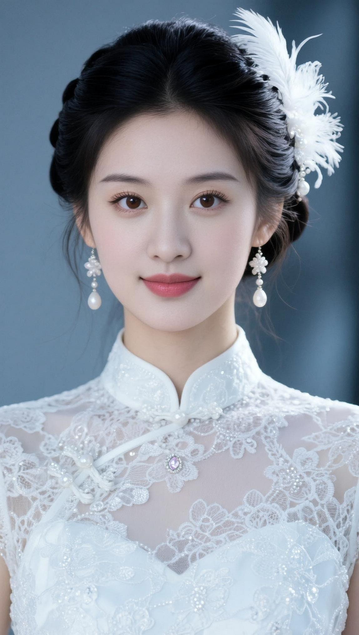 AI羽饰旗袍照 抖音ai创作